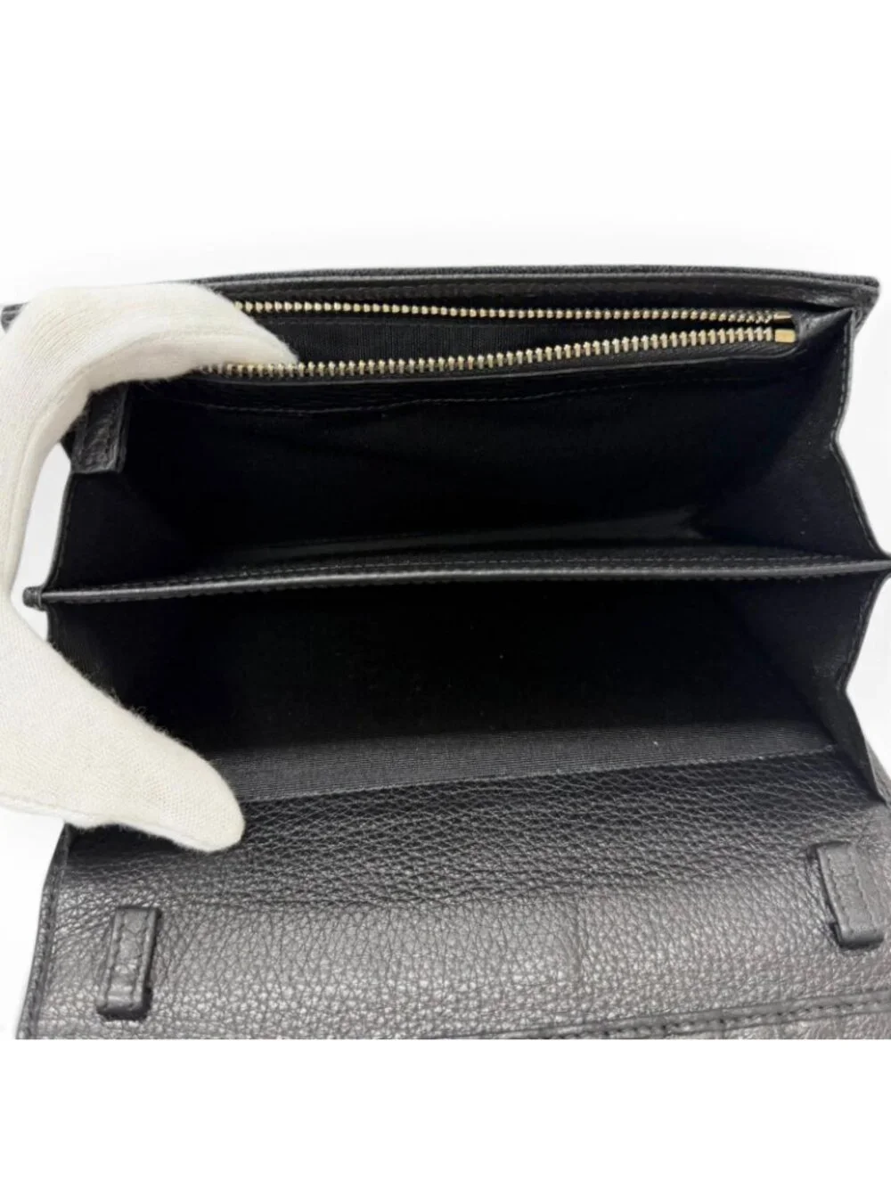 Bvlgari Canvas Leather Logo All Over Print Wallet on Chain Black Shoulder Bag